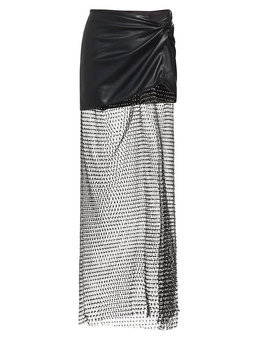 Womens Salome Faux Leather & Mesh Maxi Skirt Product Image