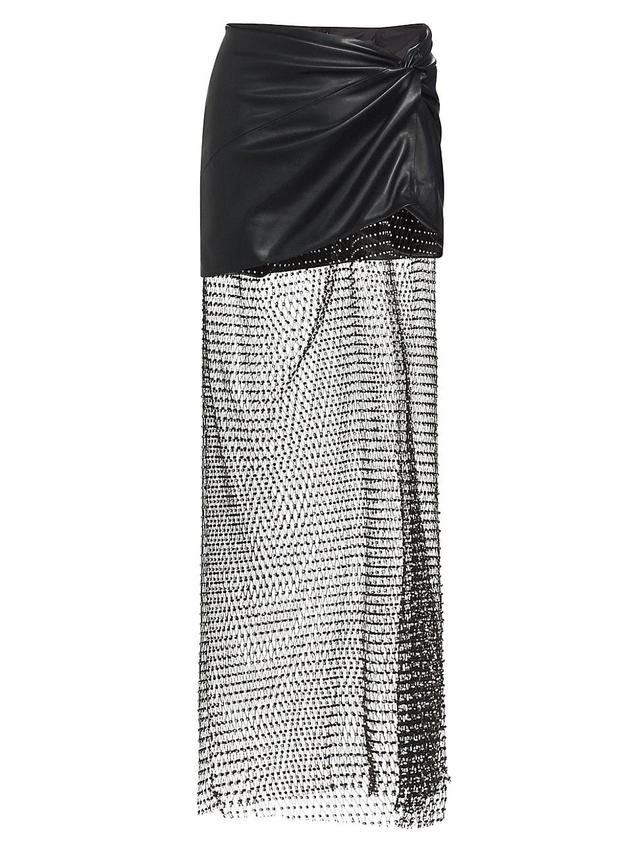 Womens Salome Faux Leather & Mesh Maxi Skirt Product Image