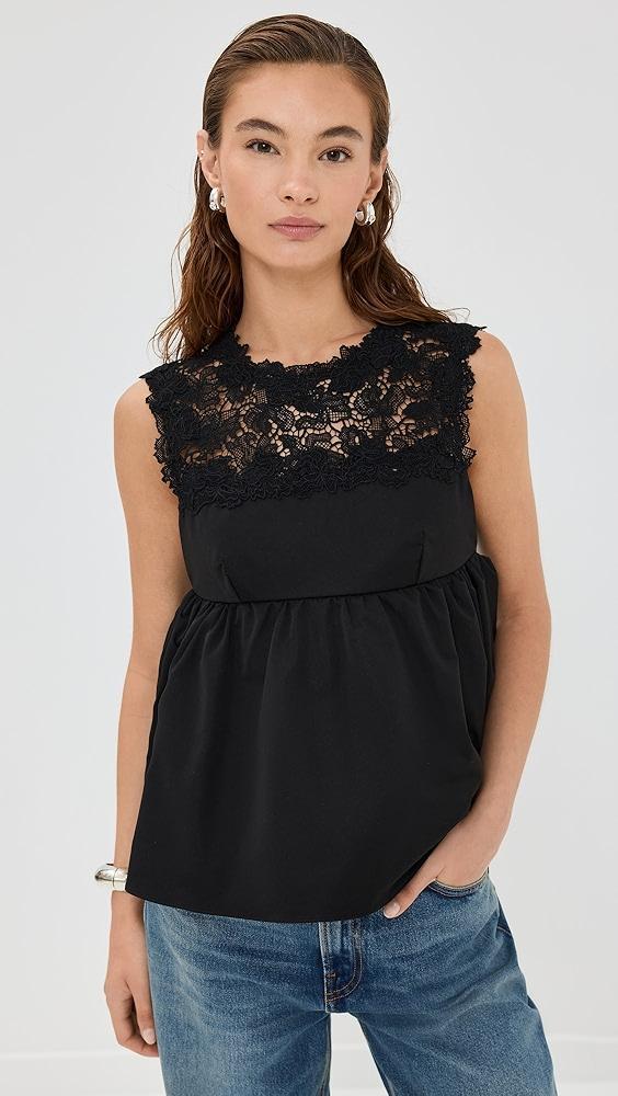 Kika Vargas Ivonne Top Black Twill | Shopbop Product Image