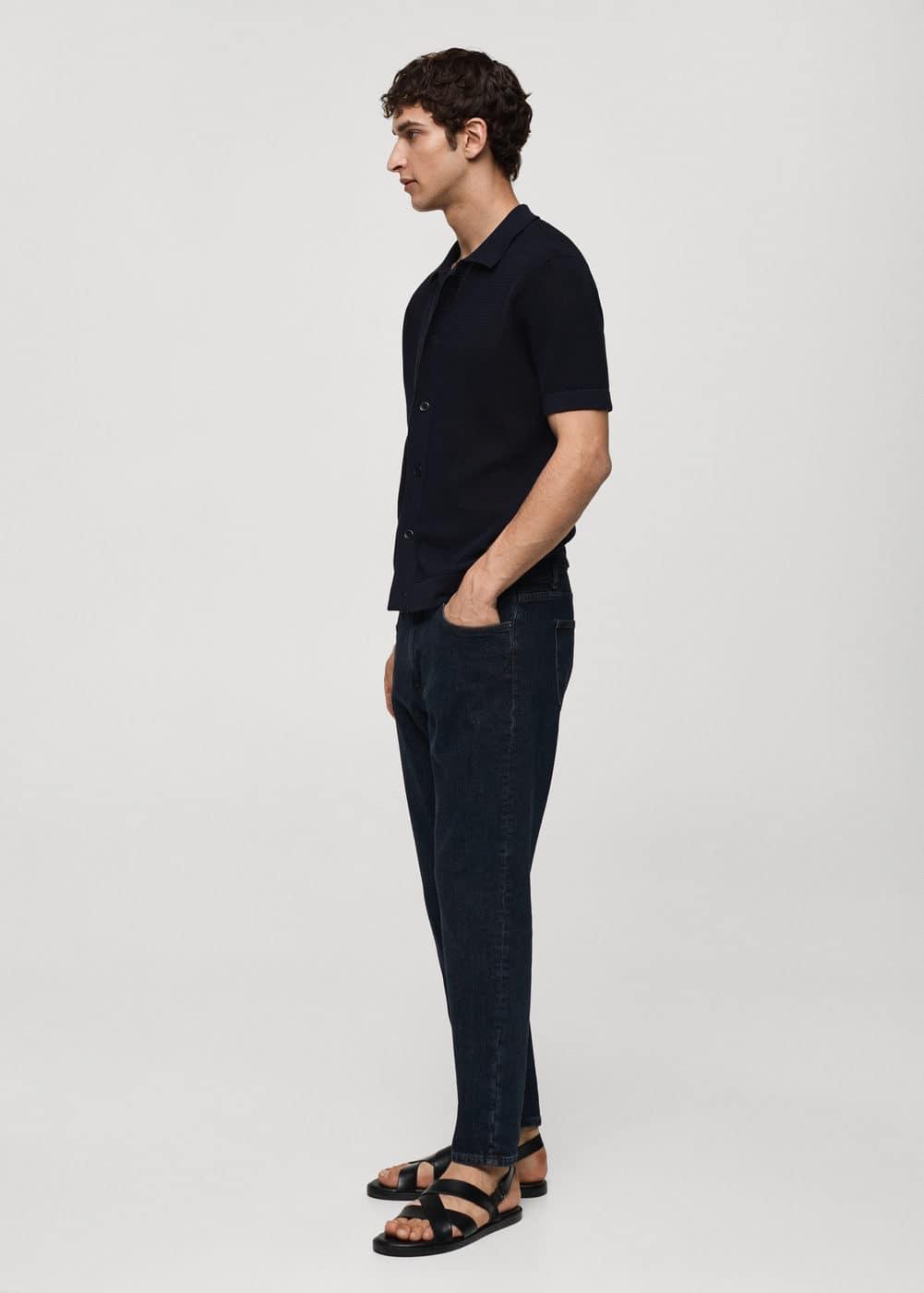 MANGO MAN - Ben tapered cropped jeans deep dark blueMen Product Image