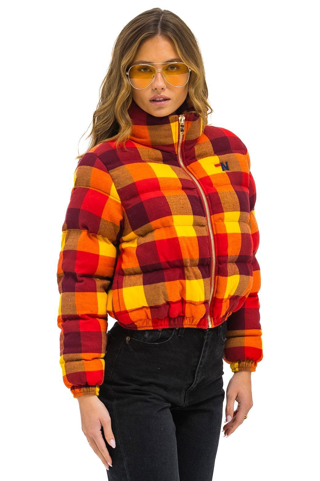 APRES PLAID PUFFER JACKET - SURFY PLAID Female Product Image