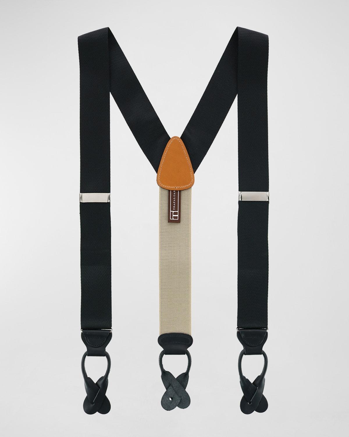 Trafalgar Mens Hudson Solid Button End Suspenders Product Image