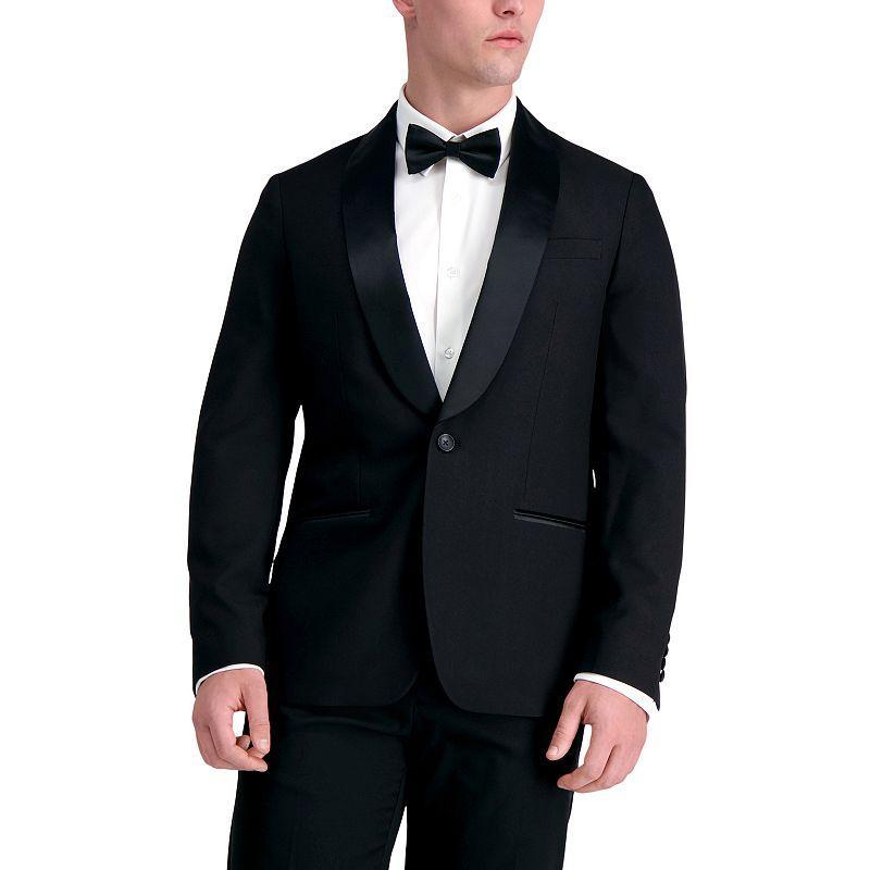 Mens Haggar Premium Comfort Shawl Collar Slim-Fit Black Tuxedo Jacket Product Image