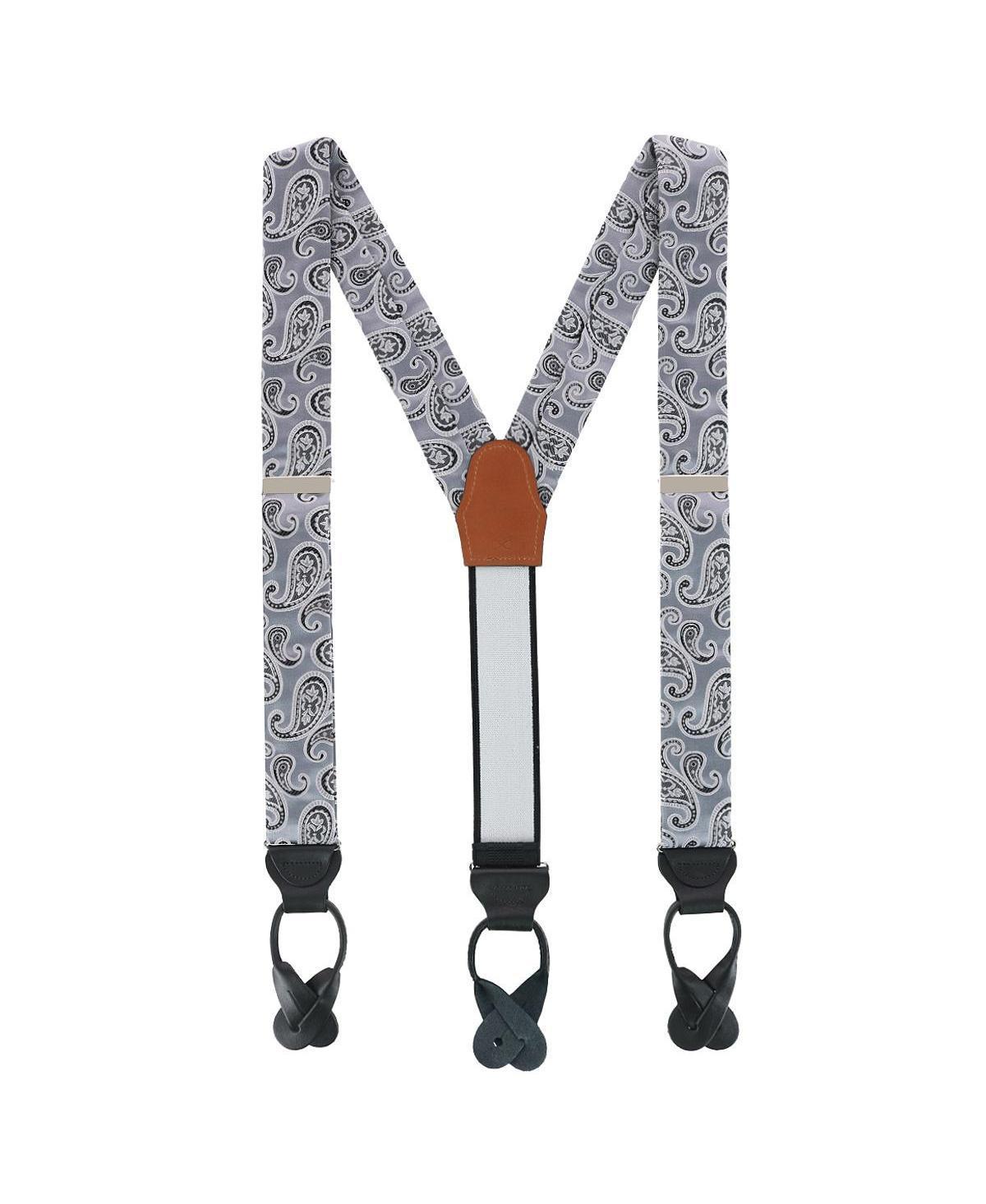 Trafalgar Mens Willards Wavy Paisley Silk Button End Private Collection Suspenders Product Image