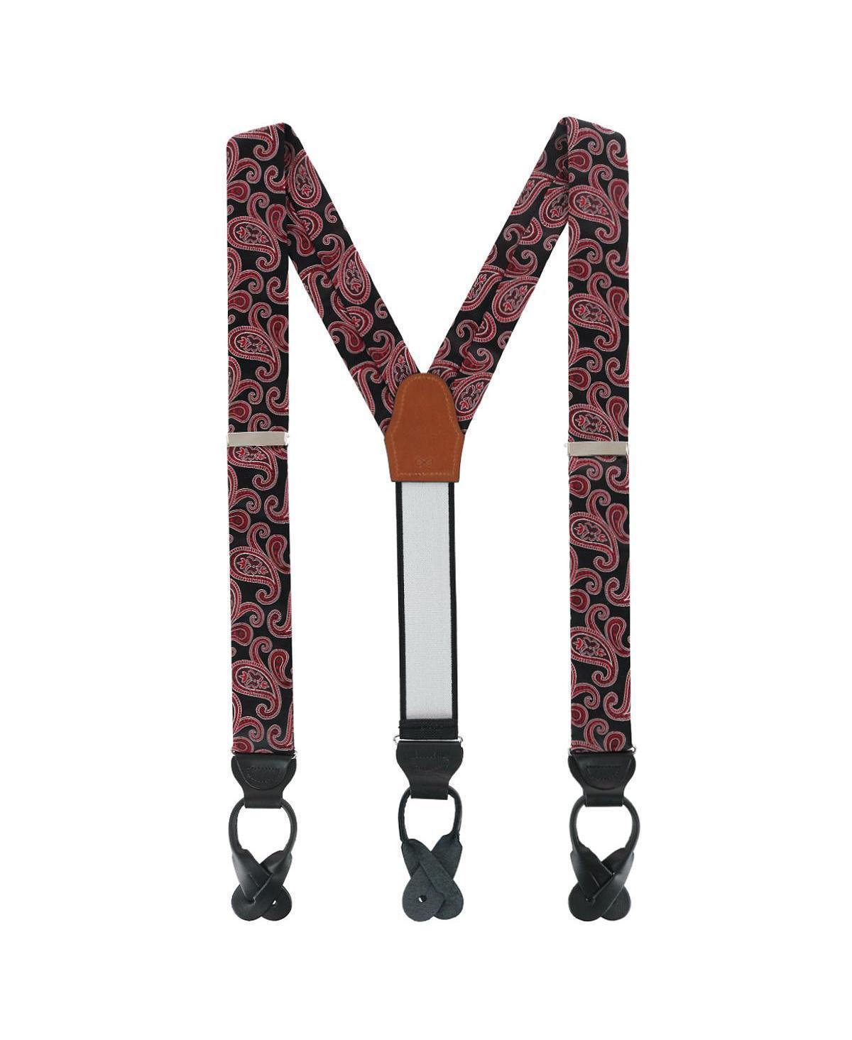 Trafalgar Mens Willards Wavy Paisley Silk Button End Private Collection Suspenders Product Image