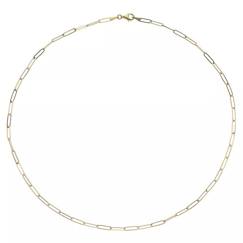 14k Gold Elongated Link Necklace, Womens Product Image