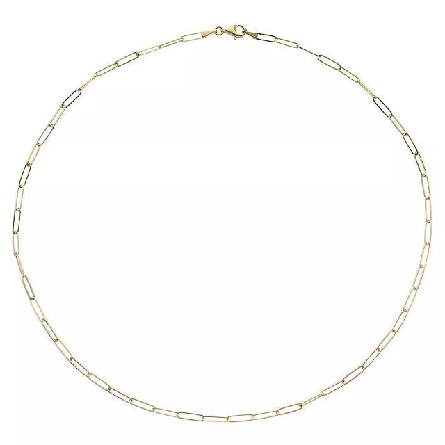 14k Gold Elongated Link Necklace, Womens Product Image