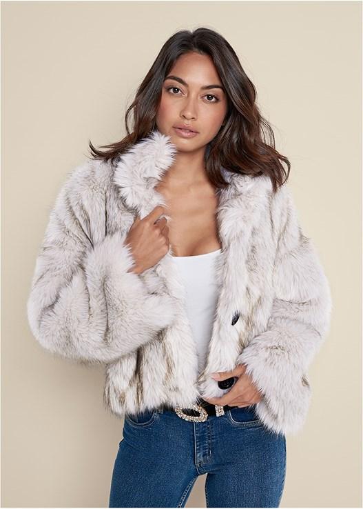 Faux-Fur Button Coat Product Image