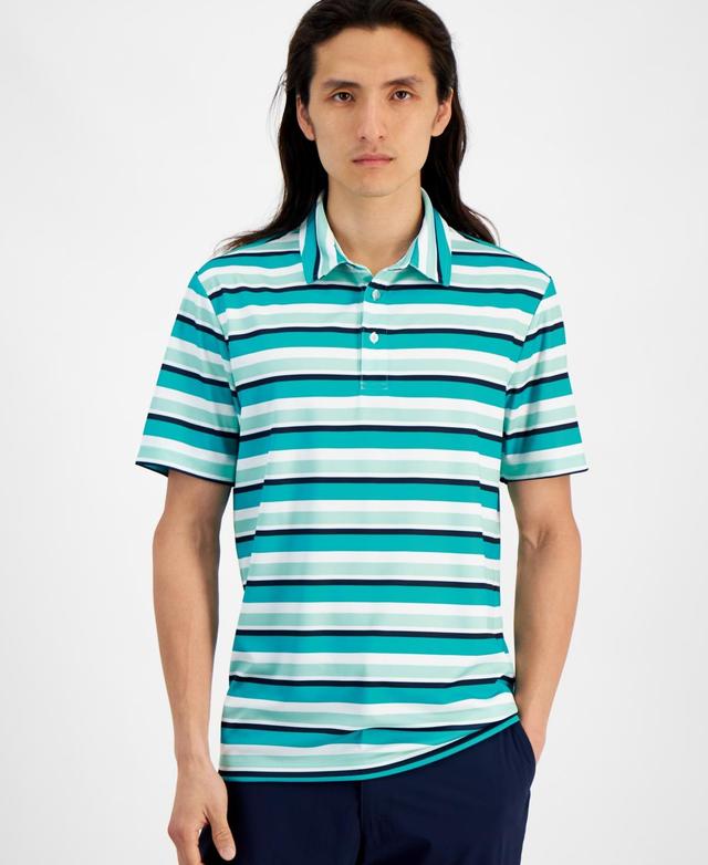 Men's Post Regular-Fit Stripe Performance Tech Polo Shirt, Created for Macy's  Product Image