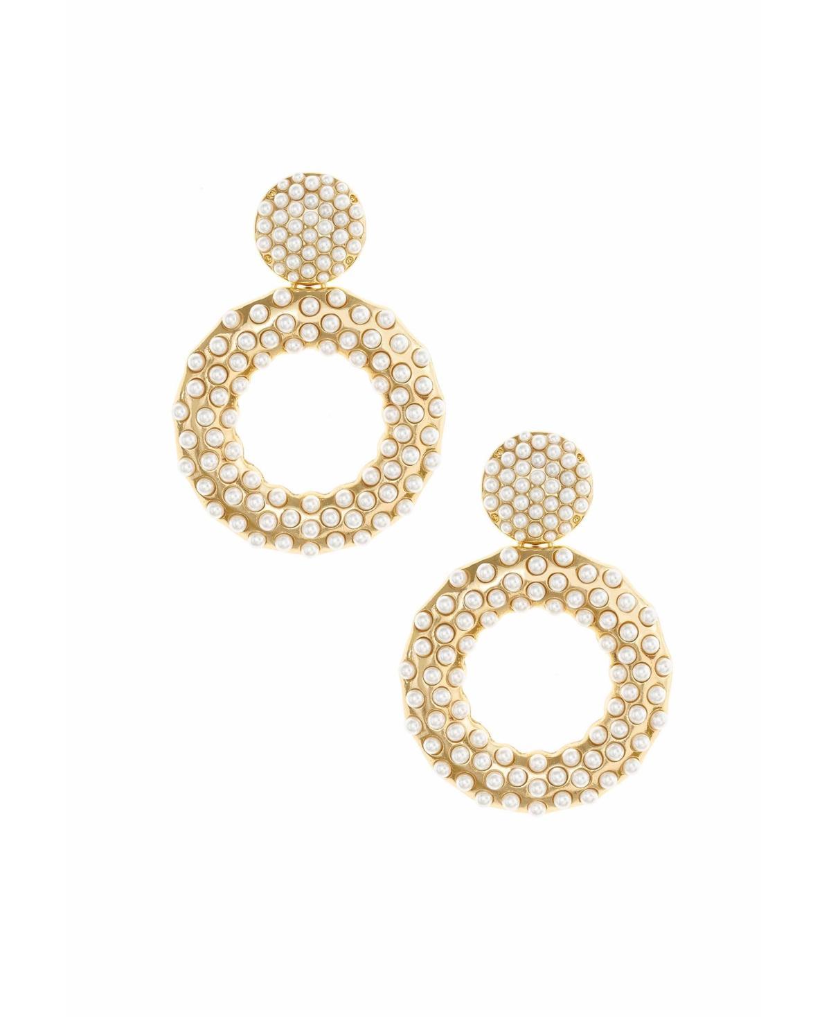 Ettika Youre The Moment Imitation Pearl Earrings in 18K Gold Plating Product Image