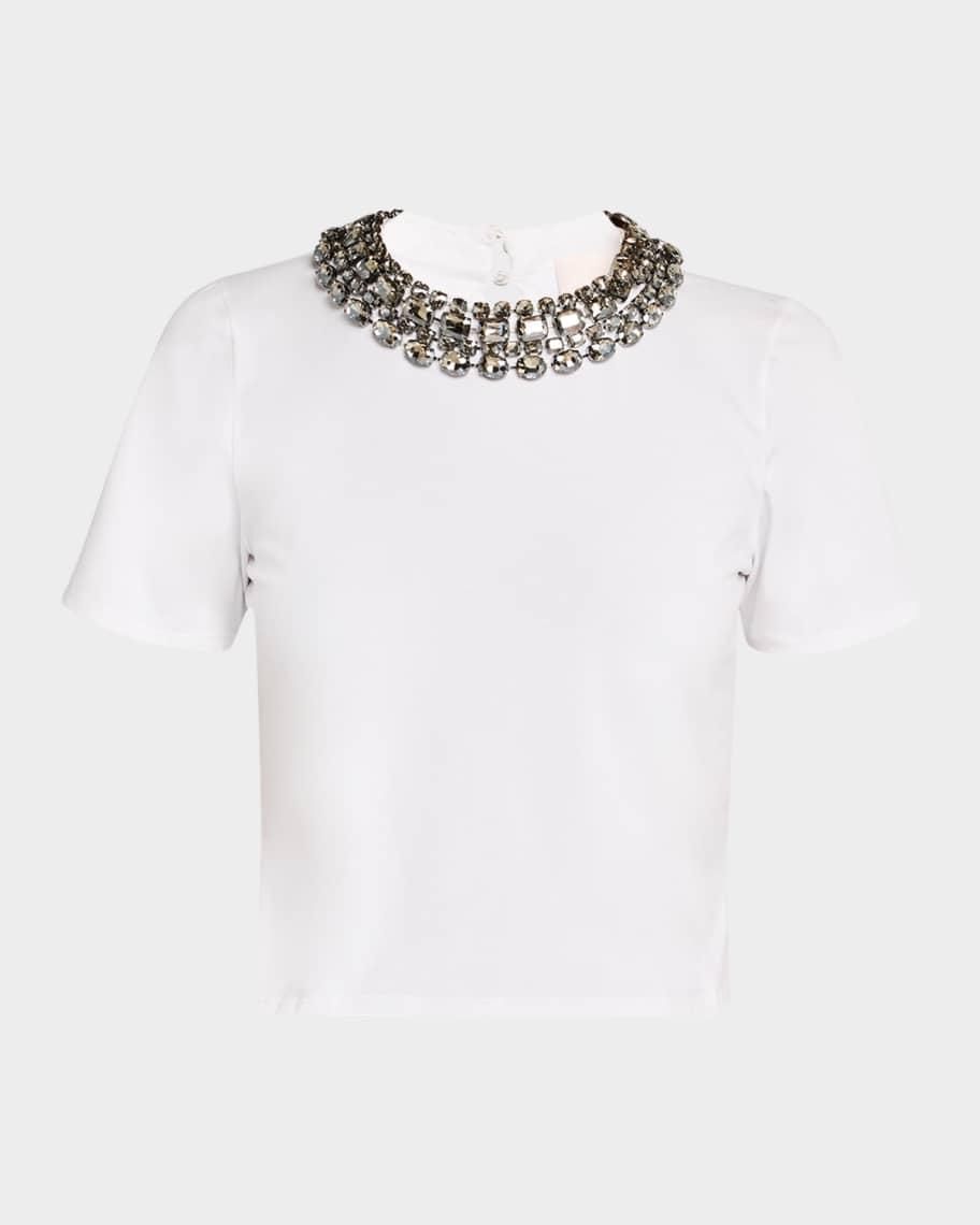 Cropped Crystal-Embellished Tee Product Image