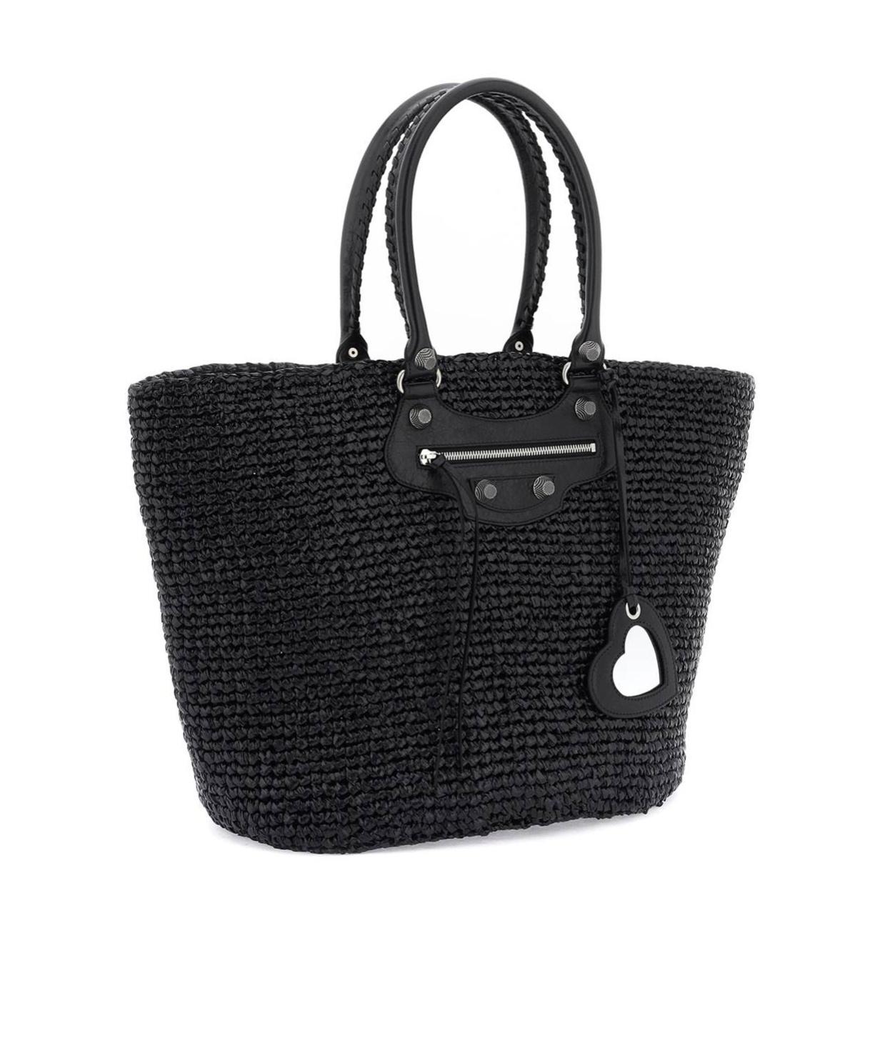 BALENCIAGA Le Cagole Panier Medium Shopping Bag In Black Product Image