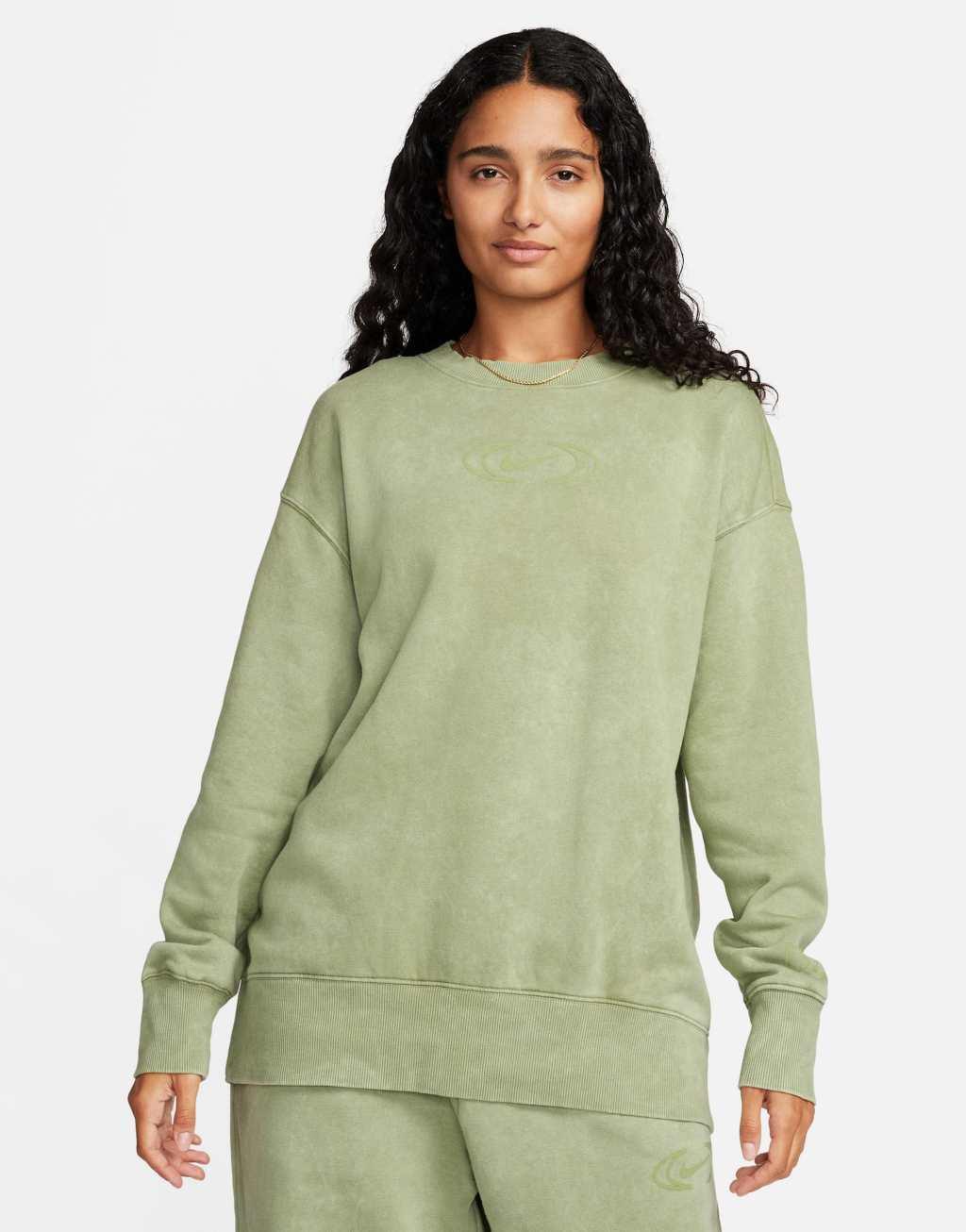 Nike Phoenix sweatshirt in washed green Product Image