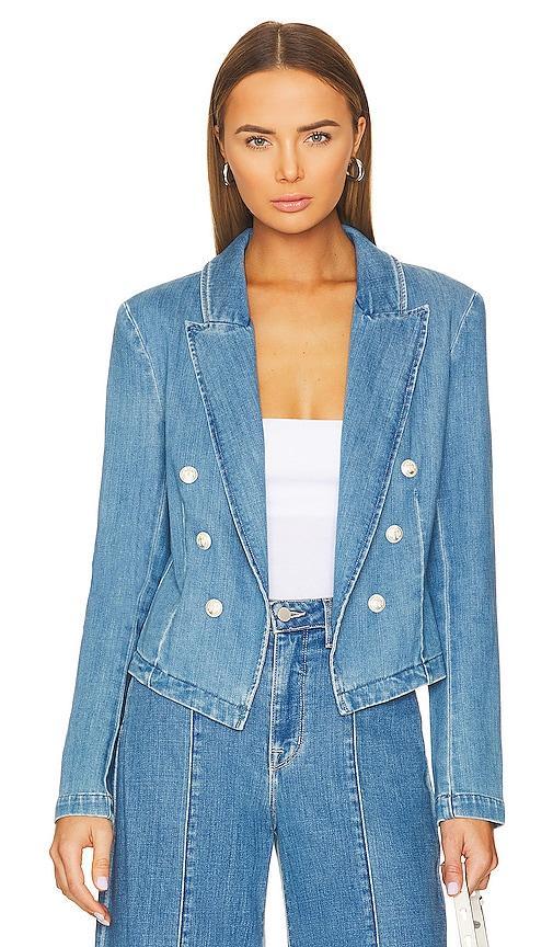 Womens Wayne Denim Double-Breasted Blazer Product Image