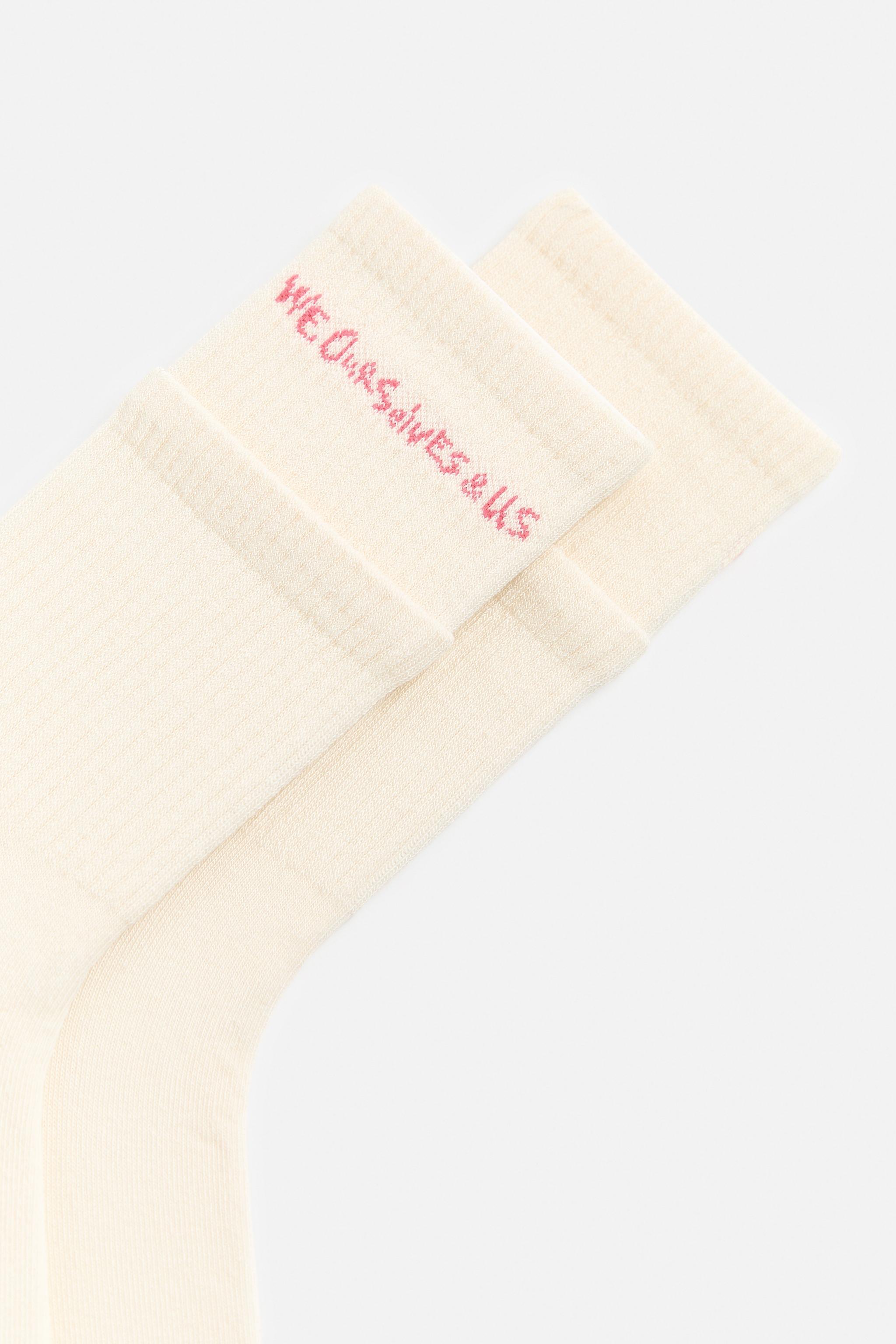 EMBROIDERED TEXT SOCKS Product Image