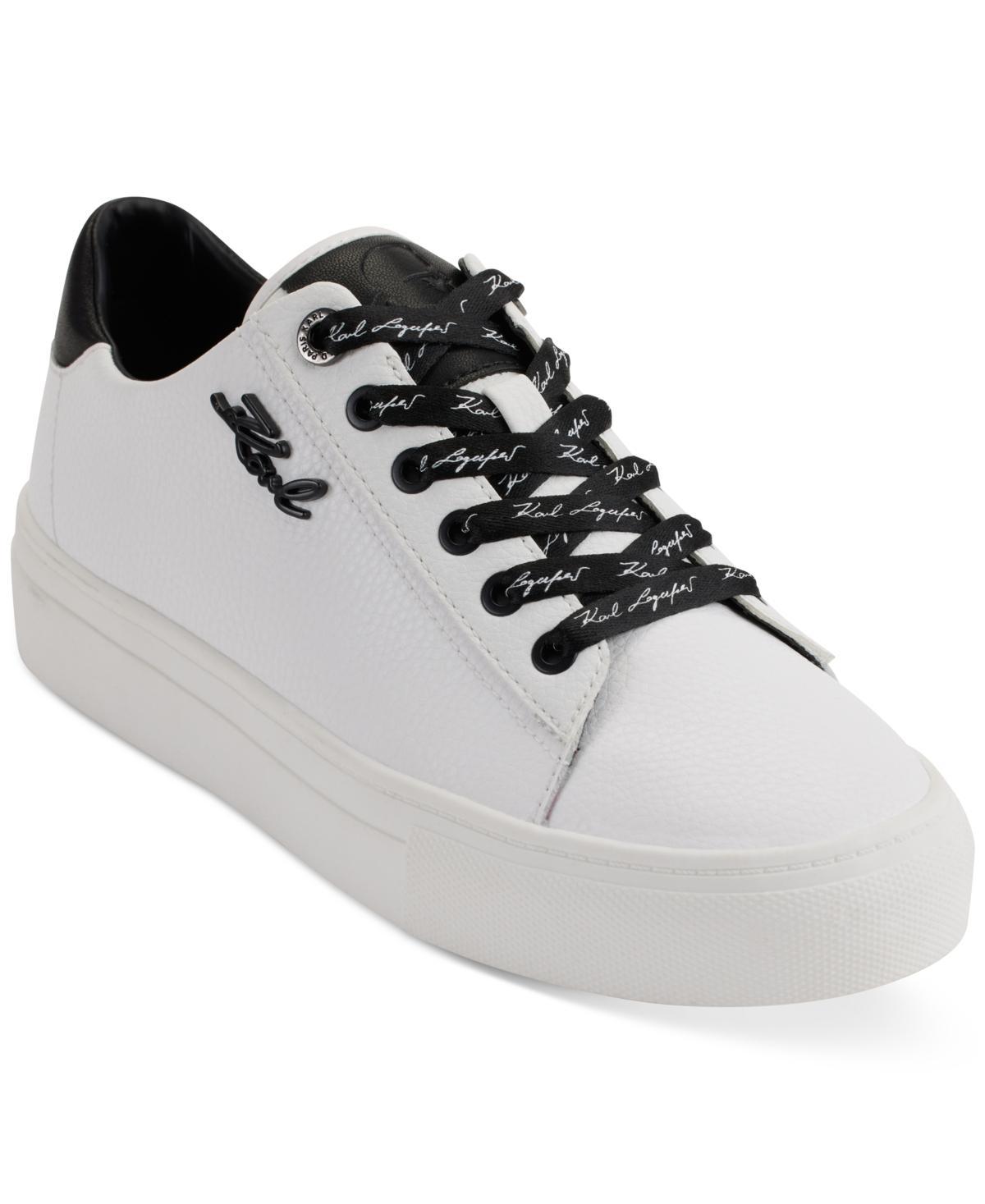 Karl Lagerfeld Paris Womens Carson Lace-Up Sneakers - Bright White/ Product Image