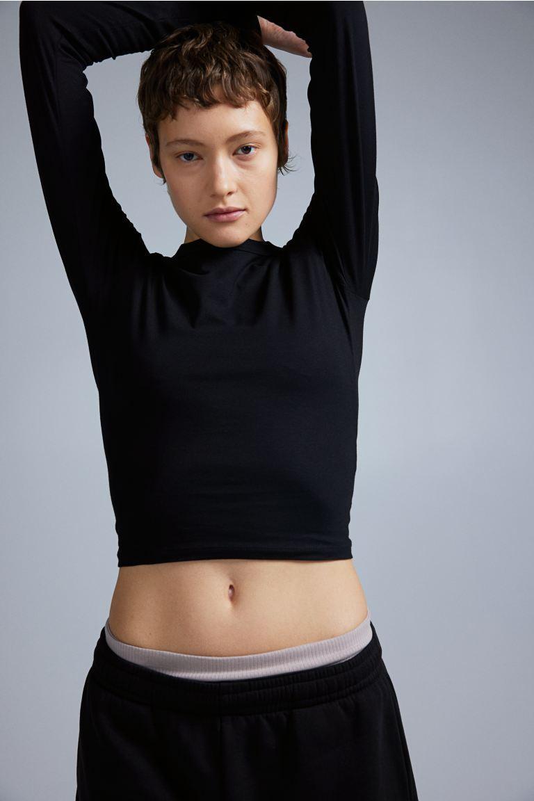 H & M - Long-sleeved Top - Black product image