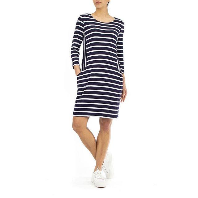 Womens Nina Leonard Mixed-Striped Sheath Dress Product Image