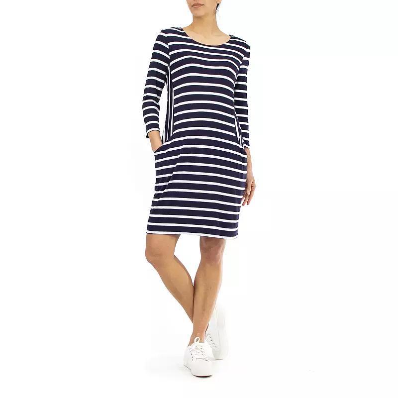 Womens Nina Leonard Mixed-Striped Sheath Dress Product Image