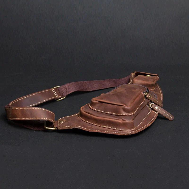 Perfect Leather Chest Pack Men's Leather Sling Bag Chest Bag Male Product Image