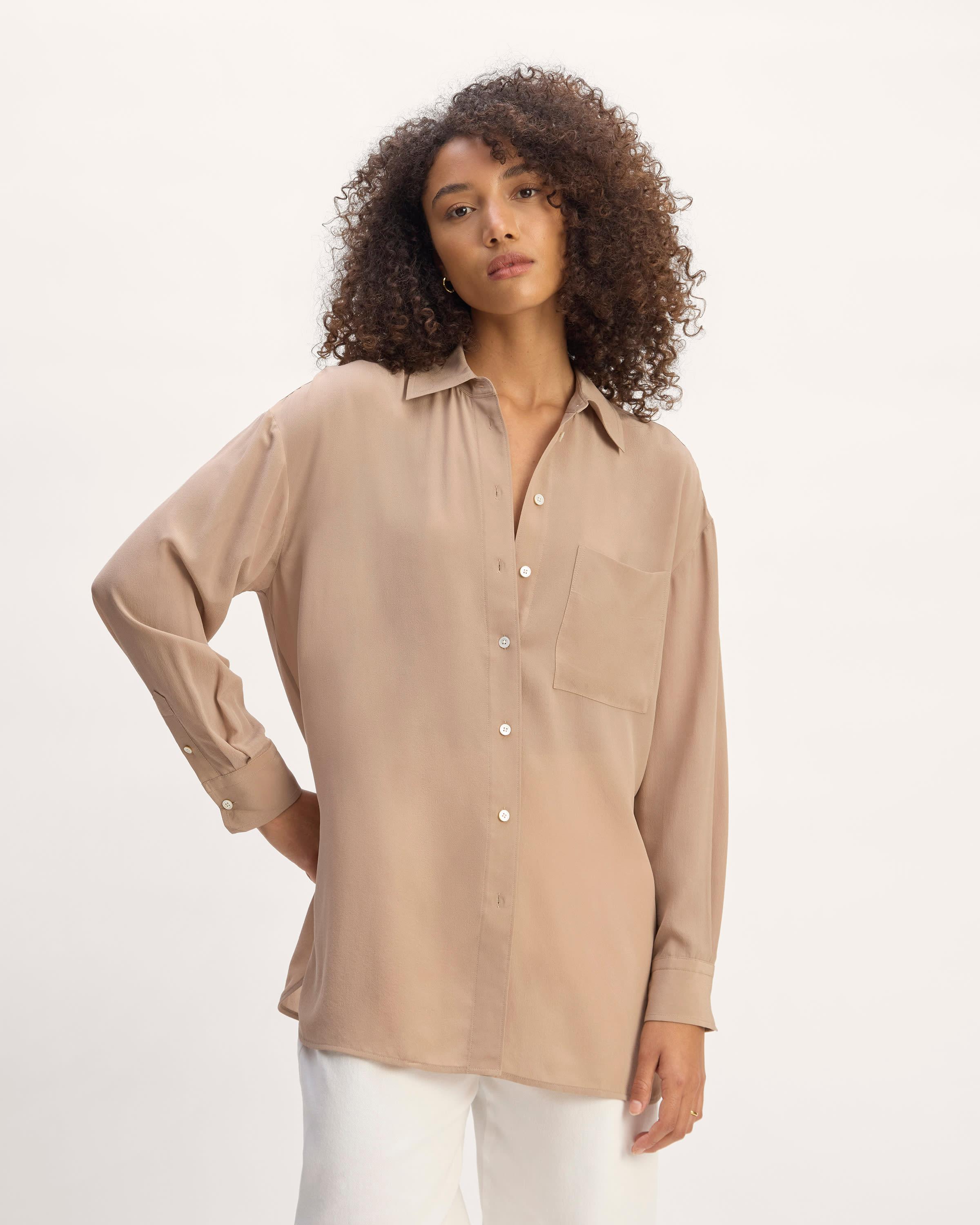 The Boyfriend Shirt in Washable Silk Product Image