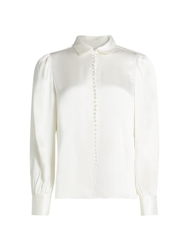 Womens Silk Button-Front Blouse Product Image