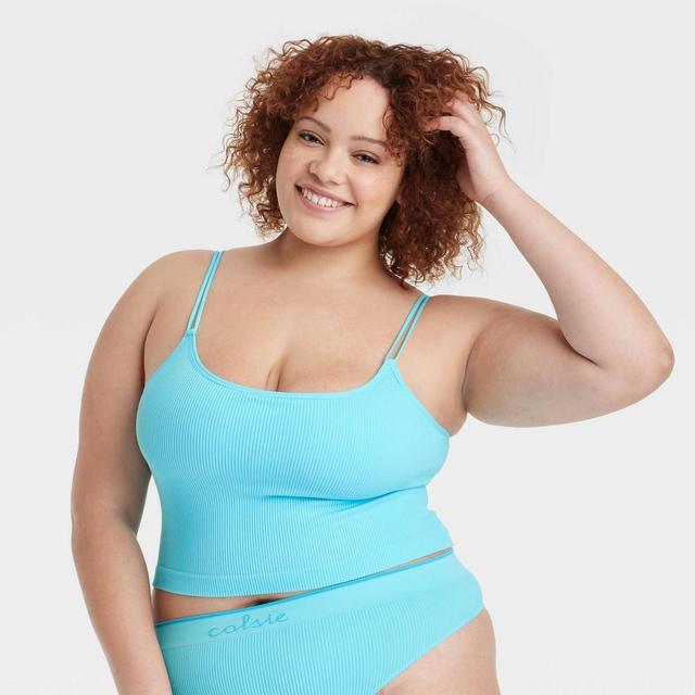 Womens Seamless Brami - Colsie Aqua Blue 1X Product Image