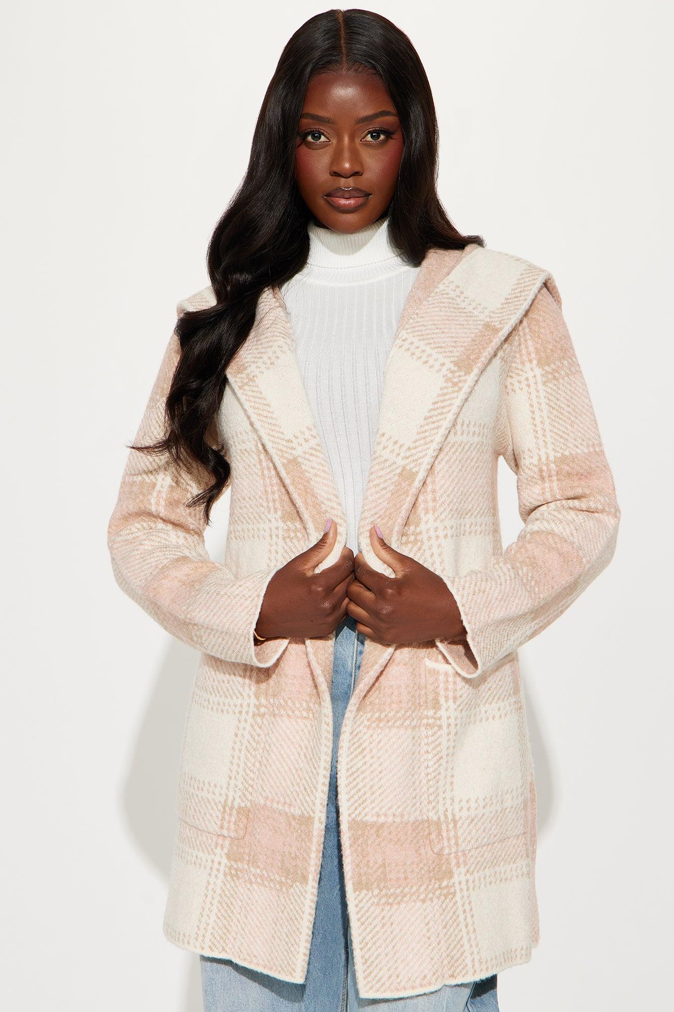 Classy Type Plaid Cardigan - Pink/combo Product Image