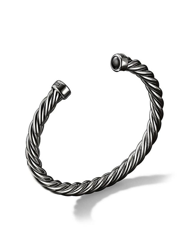 David Yurman Mens Cable Classic Cuff Bracelet with Black Onyx, 6mm Product Image