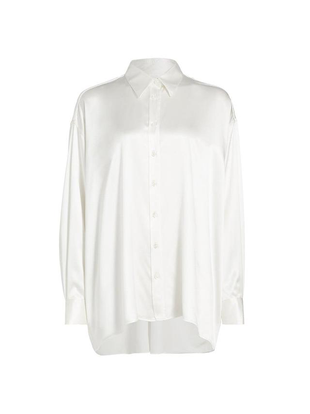 Womens Leo Silk Button-Front Shirt Product Image