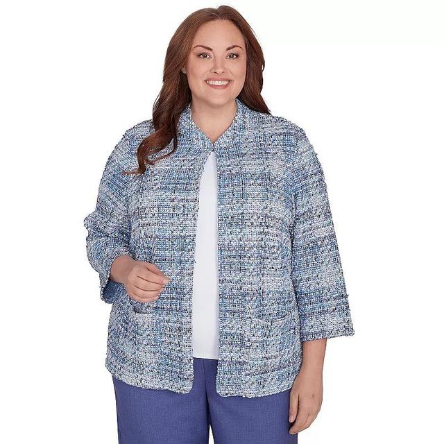 Plus Size Alfred Dunner Eyelash Two-Pocket Jacket, Womens Product Image