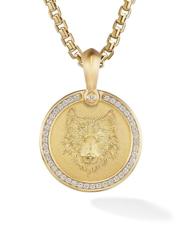 Mens Petrvs Wolf Amulet in 18K Yellow Gold Product Image