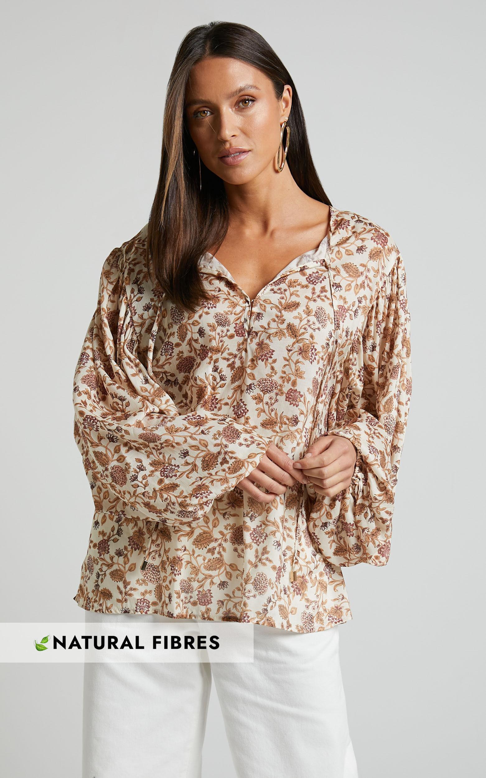 Amalie The Label - Symmone Puff Sleeve Blouse in Maya Floral Product Image