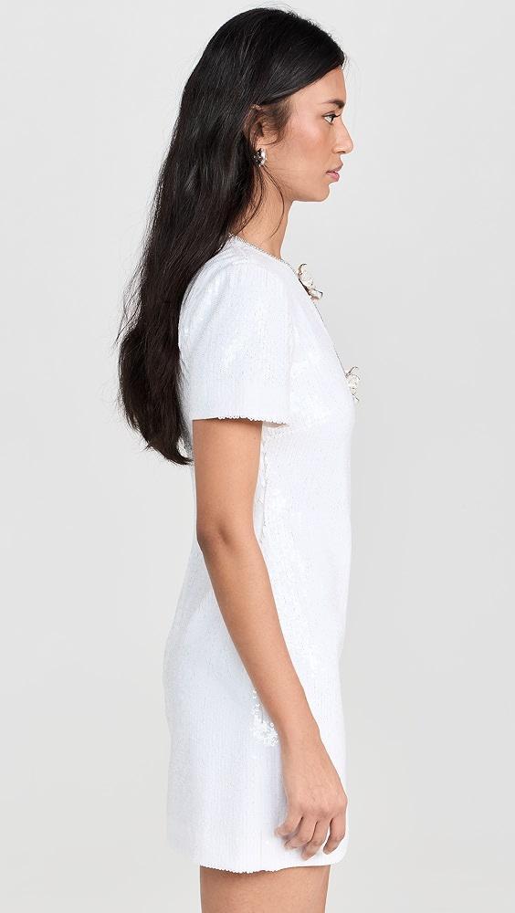 Self Portrait White Sequin Mini Dress | Shopbop Product Image