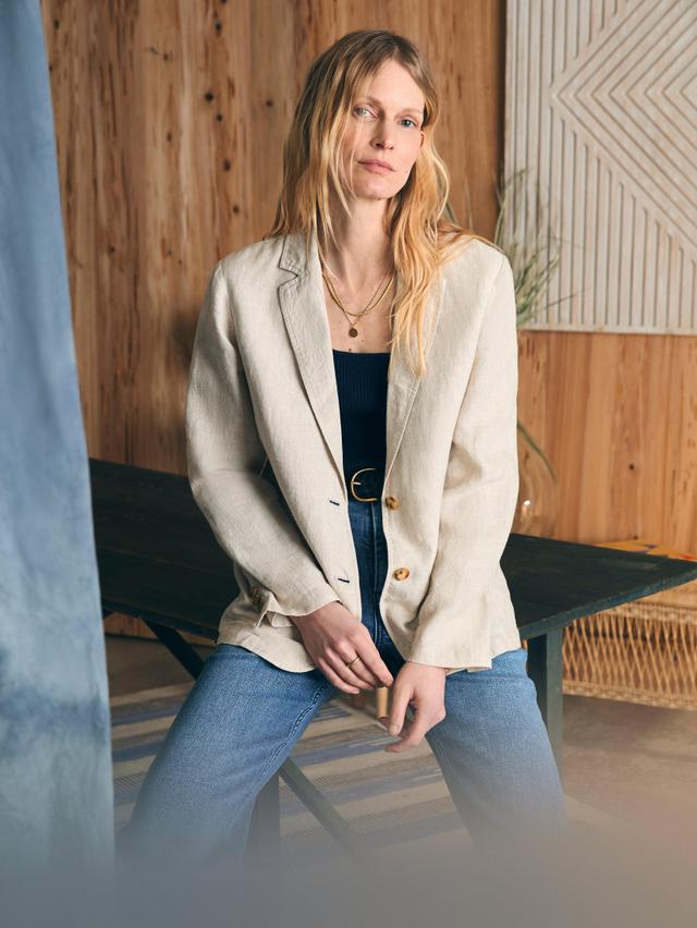 Ventura Linen Blazer - Flax Female Product Image