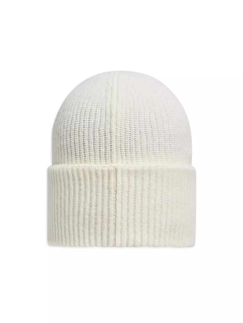 Wool Ribbed Knit Logo Patch Beanie Product Image