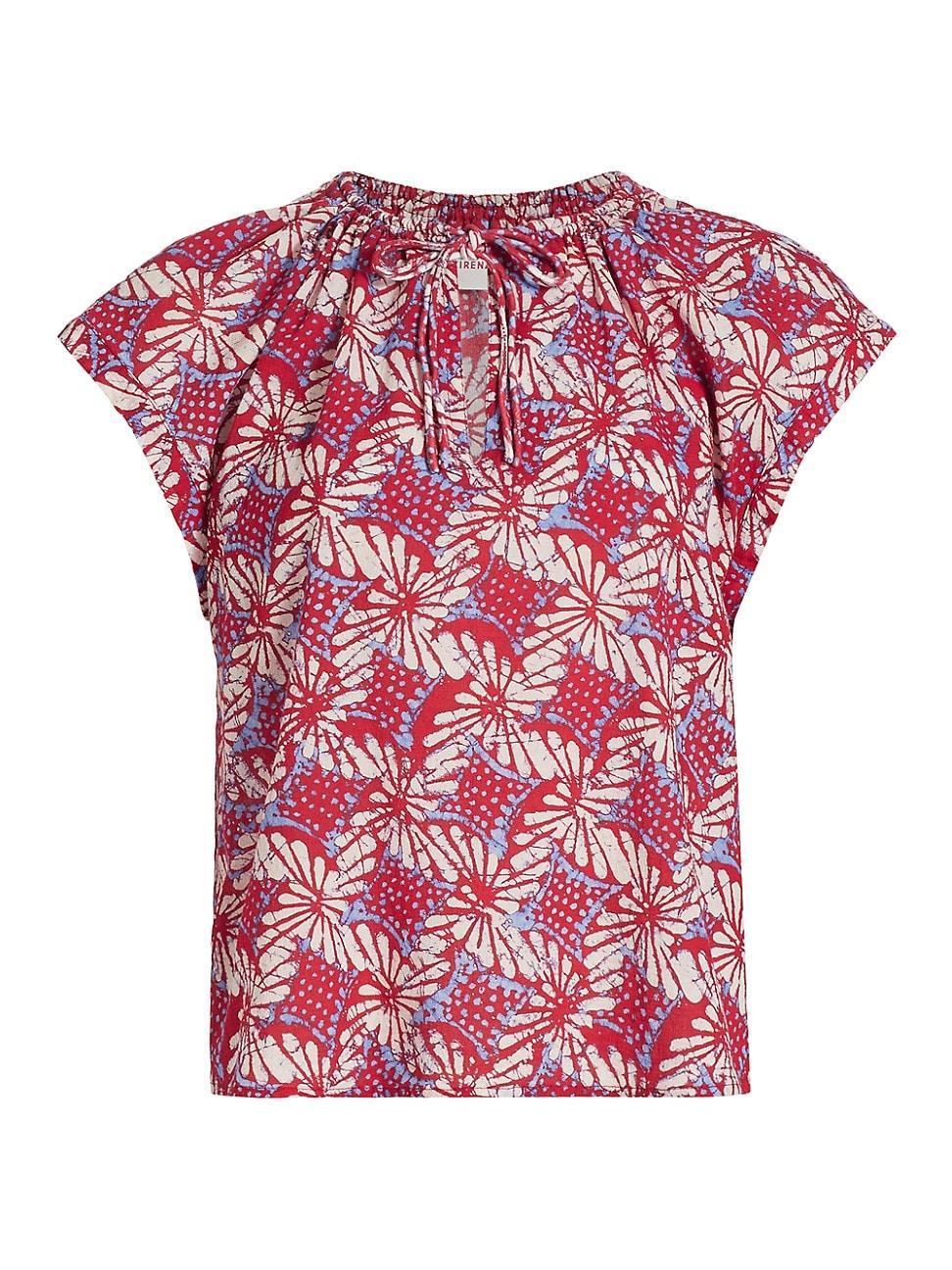 Womens Winslet Floral Cotton Tieneck Top Product Image