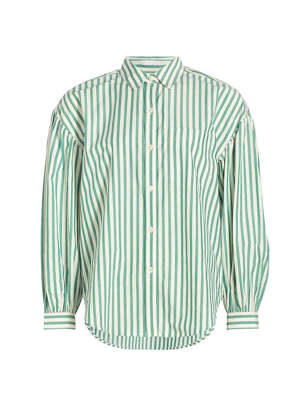 Womens Janae Striped Cotton-Blend Shirt Product Image