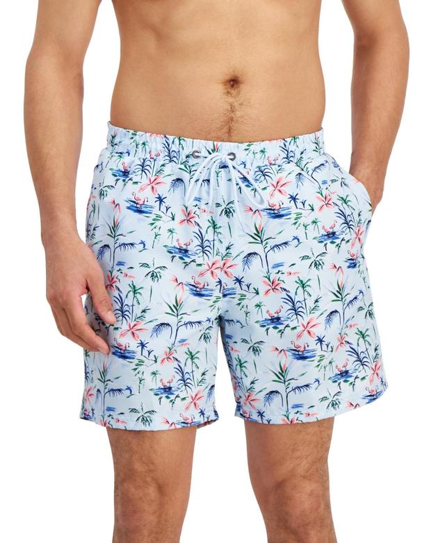 Club Room Mens Flamingo Floral-Print Quick-Dry 7 Swim Trunks, Created for Macys Product Image