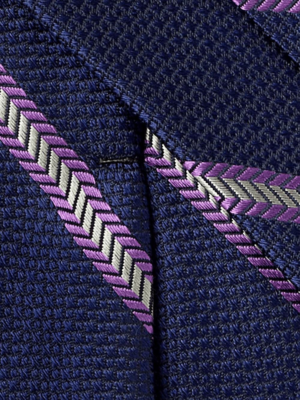 Stripe Woven Silk Tie - Blue/purple Product Image