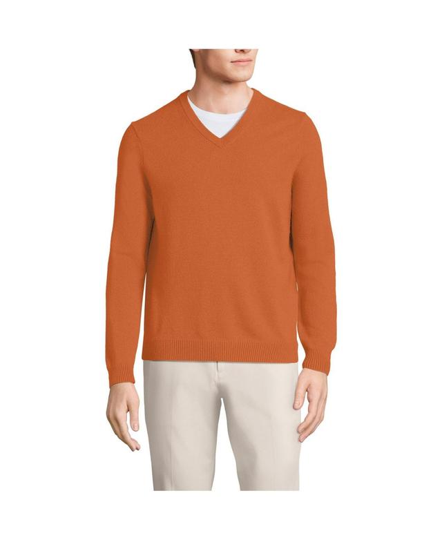 Mens Lands End Fine-Gauge Cashmere V-neck Sweater Product Image