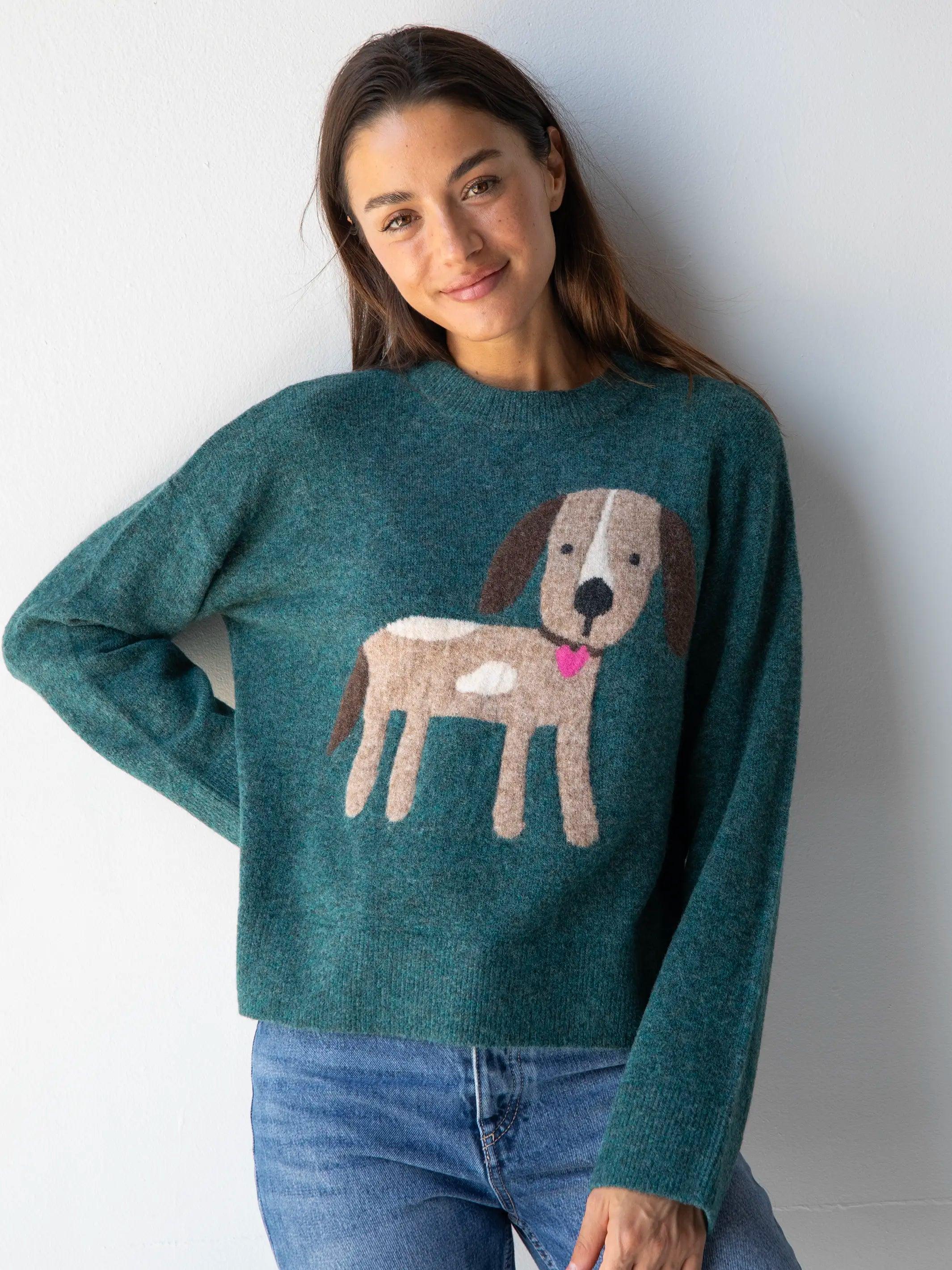 Everyone's Favorite Sweater - Dark Teal Dog Product Image