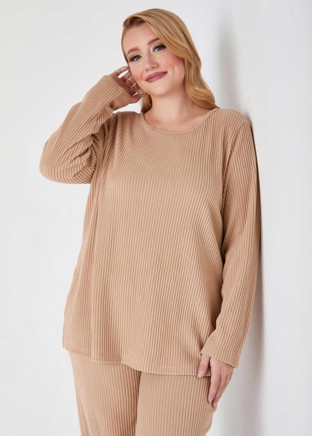 Plus Size Ribbed Fleece Lounge Tunic Ashley Stewart Product Image