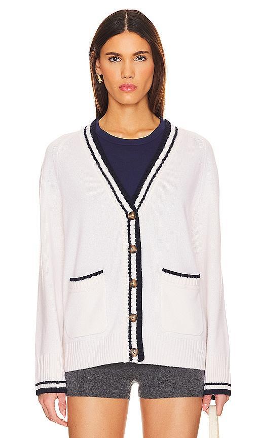 Cashmere Varsity Cardigan White + Warren Product Image