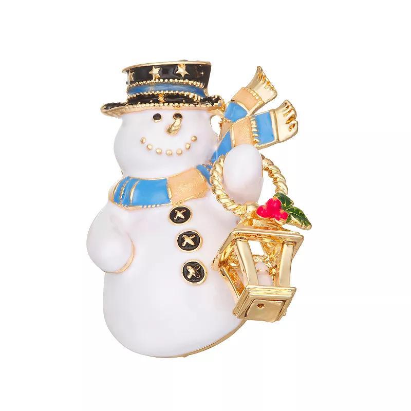 Napier Gold Tone Enameled Snowman Pin, Womens, Multi Product Image