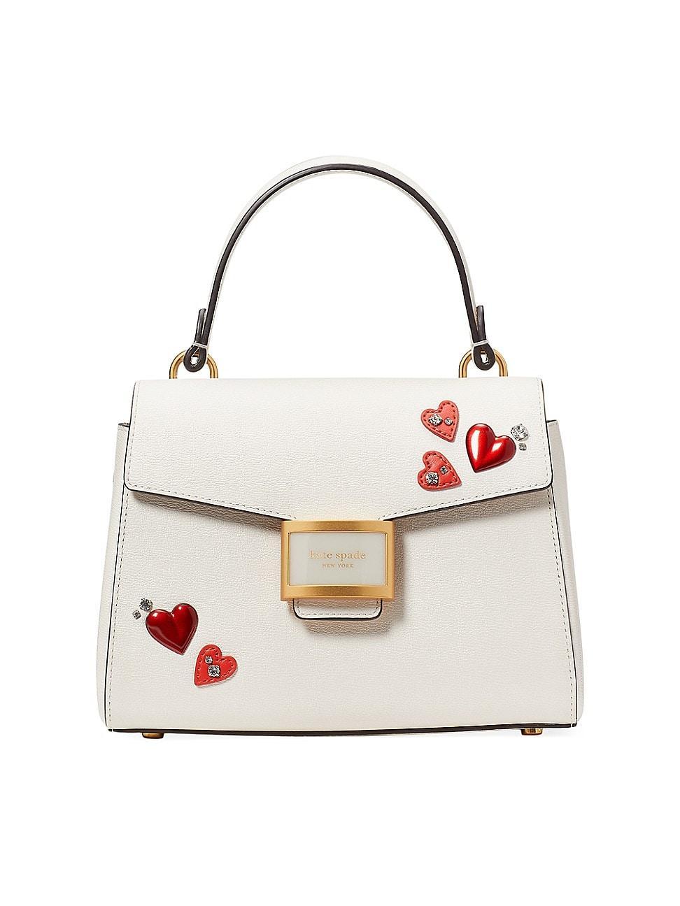 kate spade new york Katy Heart Embellished Textured Leather Top Handle Bag Product Image