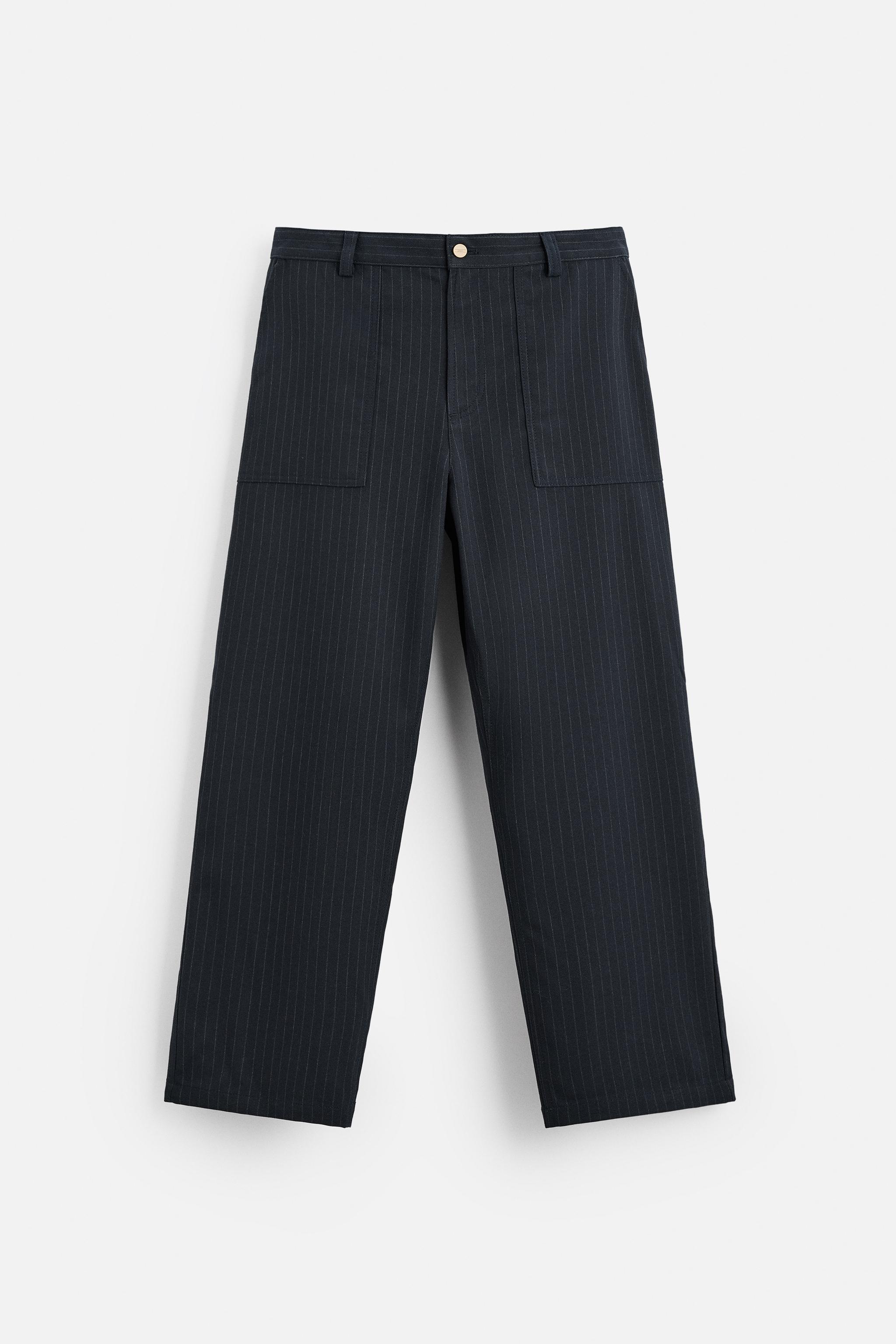 STRIPED CARPENTER POCKET PANTS Product Image