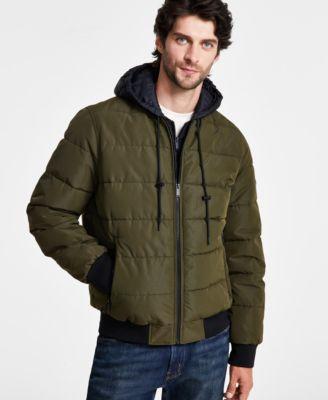 Michael Kors Mens Hooded Puffer Bomber Jacket Product Image