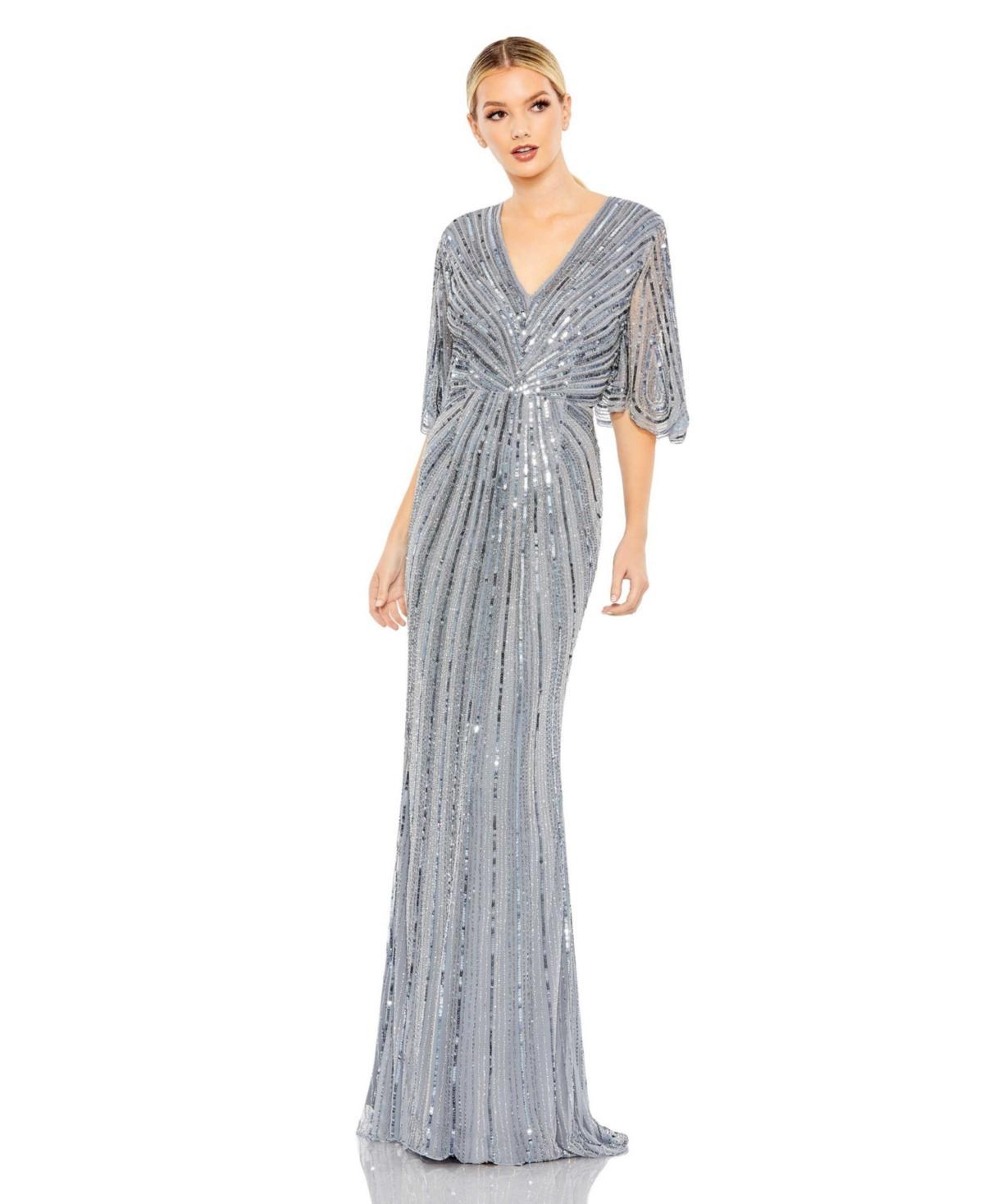 Mac Duggal Wide Sleeve Sequin Gown Product Image