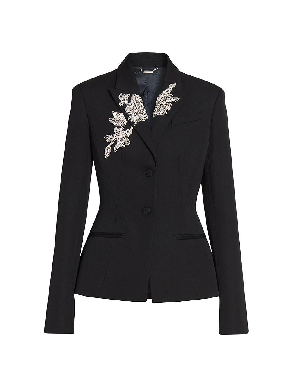 Womens Embroidered Wool Blazer Product Image